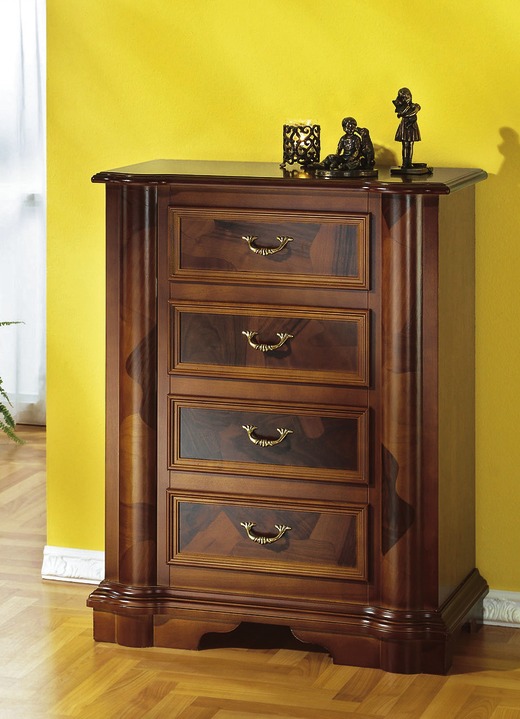 Meubels - Ladekastserie met echt wortelhoutfineer, in Farbe NOTENBOOM, in Ausführung Commode met schuiflades Ansicht 1