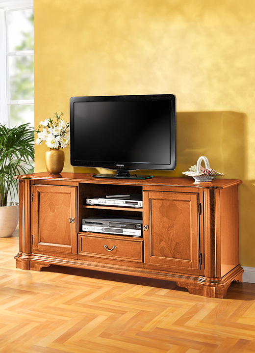 TV- en Hifi-meubels - TV-longboard met echt wortelhoutfineer, in Farbe KERSENBOOM Ansicht 1