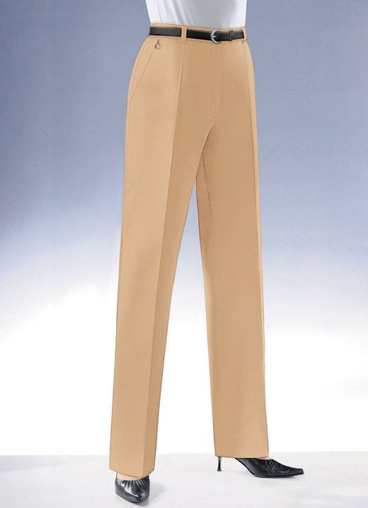 Broek met knoop- en ritssluiting - Klassieke broek, in Größe 018 bis 245, in Farbe KARAMEL Ansicht 1