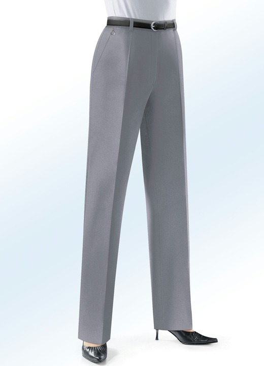 Broek met knoop- en ritssluiting - Klassieke broek, in Größe 018 bis 245, in Farbe MIDDENGRIJS