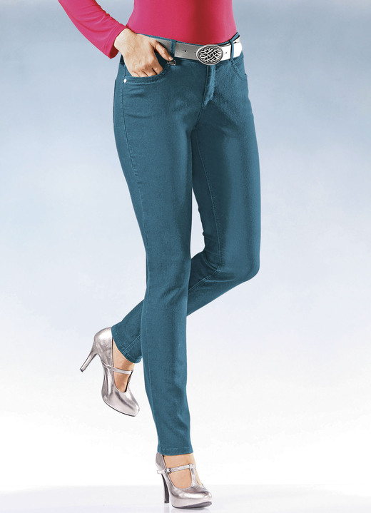 Jeans - Magic jeans in 11 kleuren, in Größe 017 bis 050, in Farbe PETROL Ansicht 1