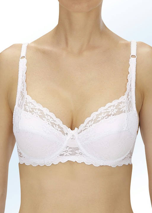 BH met kant - Naturana set van twee beugel-bh's, in Größe 070 bis 090, in Cup B, in Farbe 2X WIT Ansicht 1