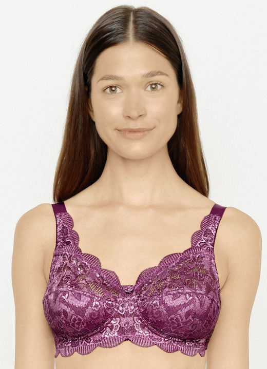 BH met kant - Susa 2-pack bh met delicate elastische kant, in Größe 075 bis 110, in Cup E, in Farbe 1X AZALEA, 1X WIT Ansicht 1