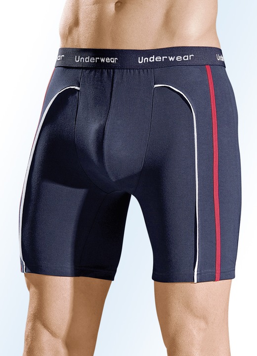 Pants & boxershorts - Set van drie lange broeken met elastische tailleband, in Größe 004 bis 010, in Farbe MARINE
