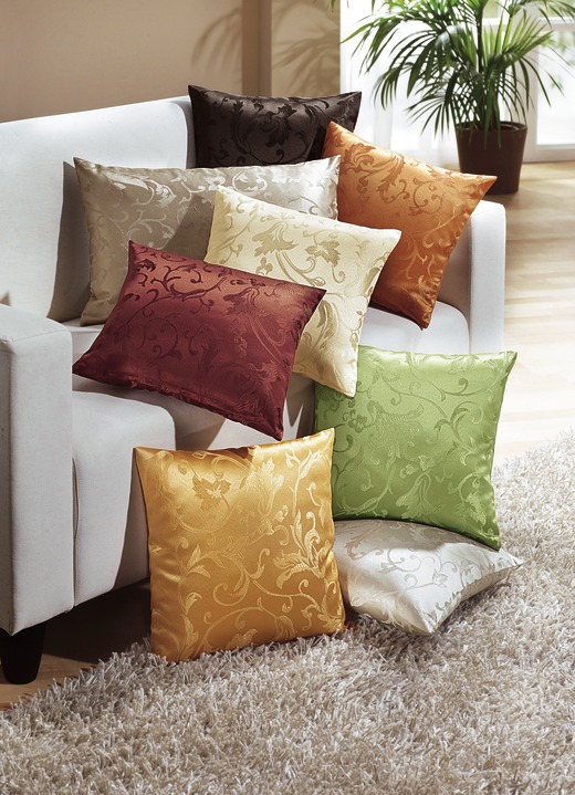 Decoratiekussens & slopen - Set van 2 kussenslopen met ritssluiting, in Größe 105 (Kussenslopen, set van 2, 40 x 40 cm) bis 110 (kussenslopen, set van 2, 50 x 50 cm), in Farbe BORDEAUX