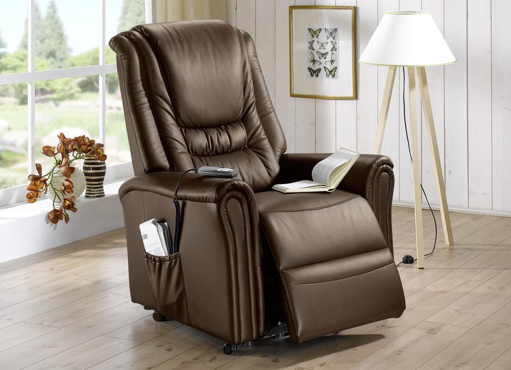 TV fauteuil / relaxfauteuil - TV-fauteuil met elektrische opstahulp, in Farbe DONKERBRUIN Ansicht 1