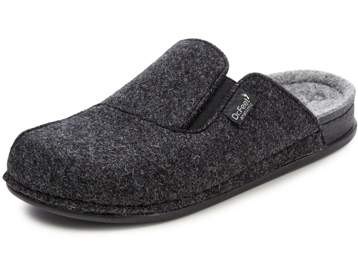 Huisschoenen - Klassische Herren-Hausschuhe, mit anatomisch geformtem Fußbett, in Größe 041 bis 047, in Farbe ANTRACIET Ansicht 1
