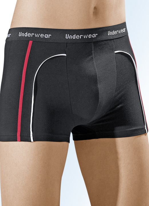 Pants & boxershorts - Set van drie broeken met elastische tailleband, in Größe 004 bis 011, in Farbe SCHWARZ
