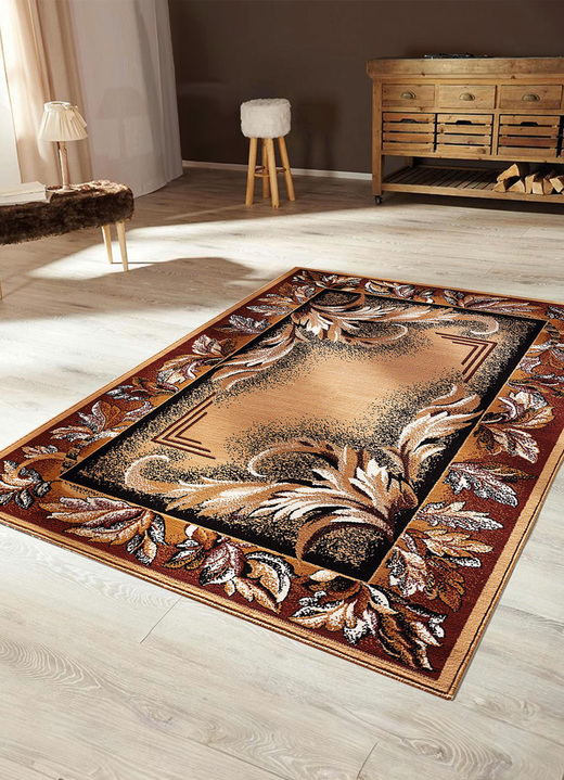 Tapijten - Matjes en slaapkamermatjes met gebloemd motief, in Größe 103 (vloerkleed, 60 x 90 cm) bis 315 (vloerkleden rondom bed, 3-delig), in Farbe BEIGE BORDER Ansicht 1