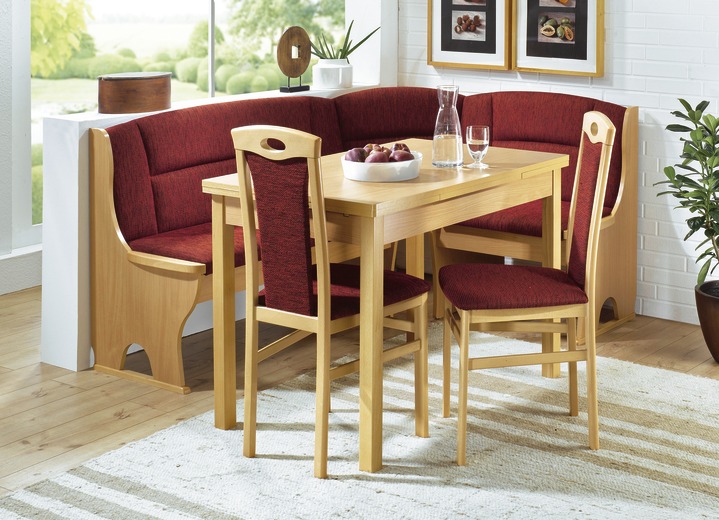 Eettafels - Elegante hoekbankgroepen met robuust, onderhoudsvriendelijk melamine oppervlak, in Farbe BEUKEN-BORDEAUX, in Ausführung Stoelen, set van 2 Ansicht 1