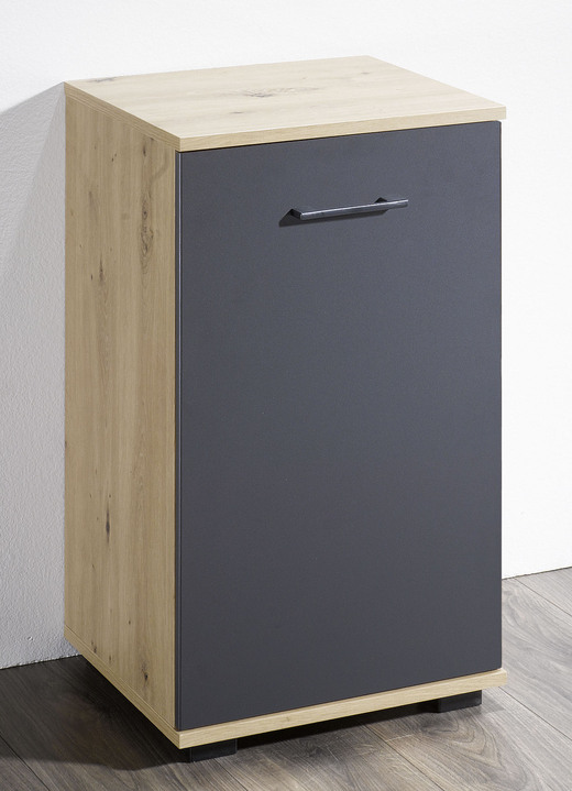 Meubels - Ladekast, 1 deur, in hoogwaardig, stabiel ontwerp, in Farbe AMBACHTELIJK EIKENGRIJS Ansicht 1