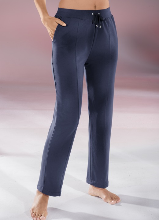 Vrijetijds pantalons - Comfortabele broek met brede elastische tailleband, in Größe 018 bis 056, in Farbe MARINE Ansicht 1