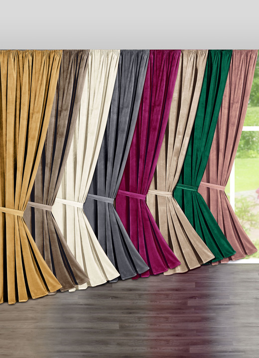 Klassiek - Verduisteringsgordijn met sierlijke optische look, in Größe 364 (H 150 x B 135 cm) bis 899 (embrasse, set van 2, 80 cm), in Farbe CRÈME
