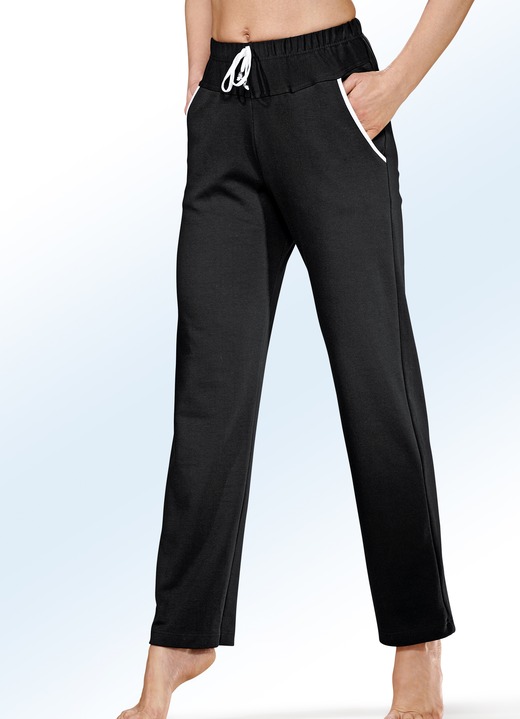 Vrijetijds pantalons - Broek met comfortabele elastische tailleband, in Größe 018 bis 060, in Farbe ZWART Ansicht 1