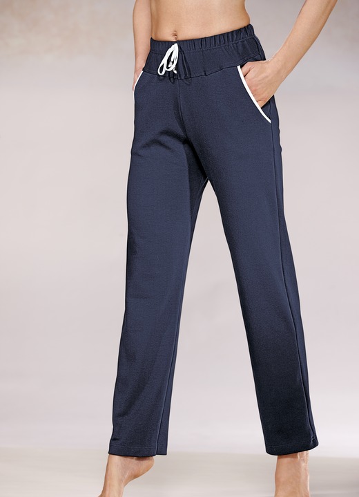 Vrijetijds pantalons - Broek met comfortabele elastische tailleband, in Größe 018 bis 060, in Farbe MARINE Ansicht 1