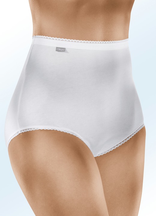 Slips - Set van drie slips met extra hoge pasvorm, van Playtex, in Größe 040 bis 054, in Farbe WIT Ansicht 1