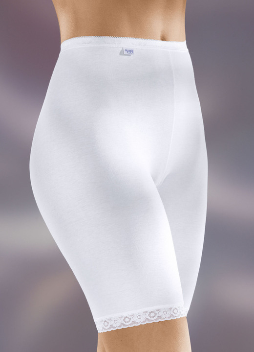 Pantyslips - Sloggi tweepack slips met elastische tailleband, in Größe 040 bis 054, in Farbe WIT Ansicht 1