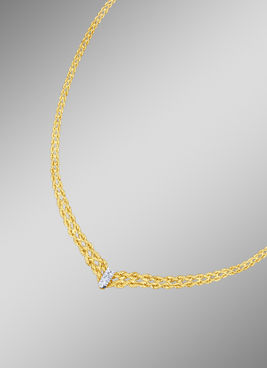 Armbanden - Kettingset van gevlochten koord in hoogwaardig design, in Farbe , in Ausführung Halsketting, 45 cm lang Ansicht 1
