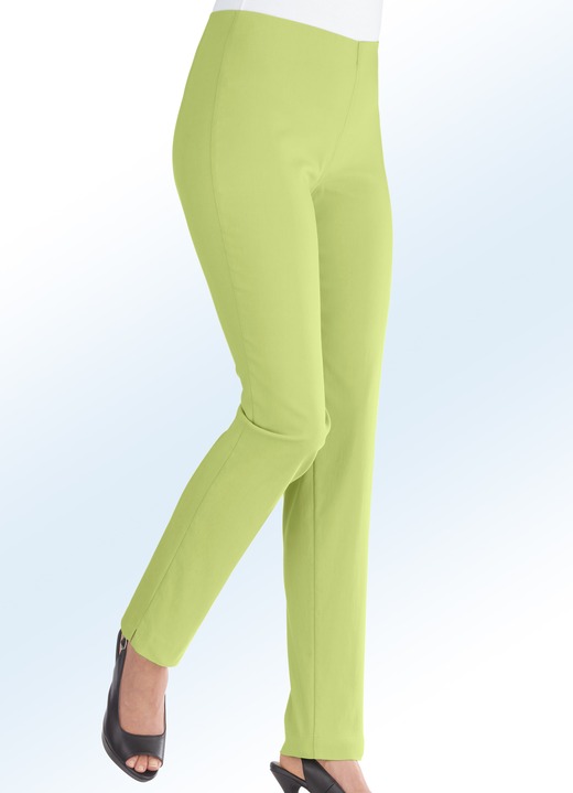 Broeken met elastische band - Pull-on broek in 14 kleuren, in Größe 017 bis 052, in Farbe LIMOEN Ansicht 1