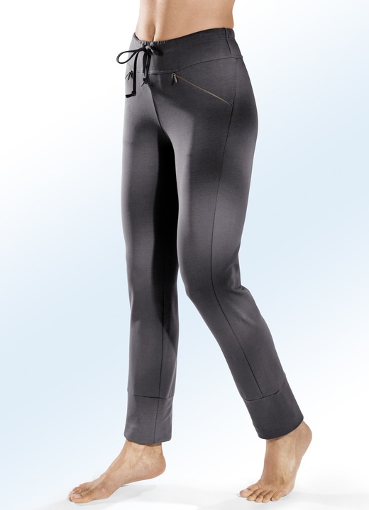 Vrijetijds pantalons - Broek met comfortabele elastische tailleband, in Größe 018 bis 056, in Farbe ANTRACIET Ansicht 1