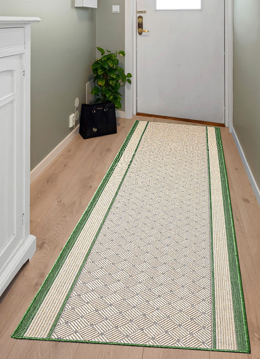 Tapijten - Loper in hoogwaardige sisal-look op maat gemaakt, in Größe 102 (Loper, 67 cm breed) bis 106 (Loper, 100 cm breed), in Farbe GROEN Ansicht 1