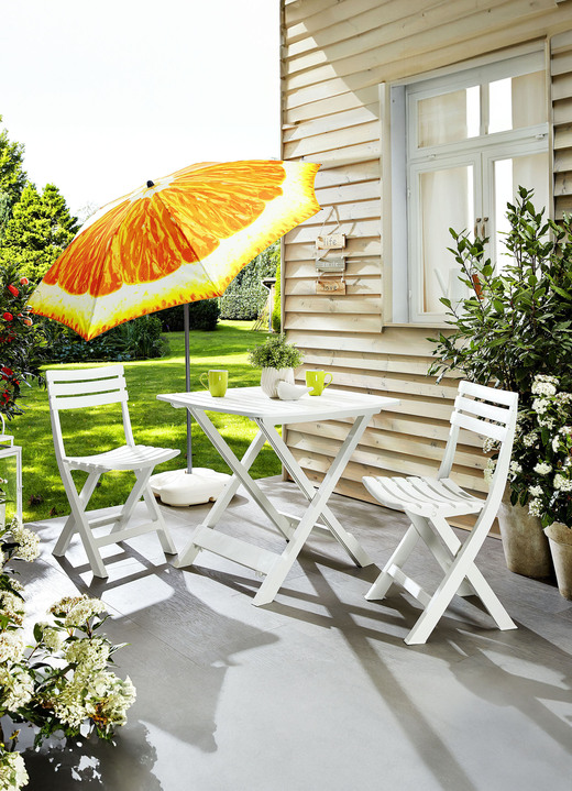 Tuinmeubels - UV-bestendige balkonset, 3-delig, in Farbe WIT Ansicht 1