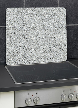Wandpaneel van glas met granietlook