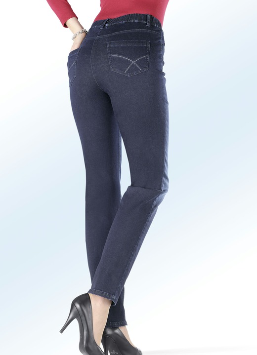 - Supercomfortabele jeans in vijfzakkenmodel, in Größe 018 bis 054, in Farbe DONKERBLAUW Ansicht 1