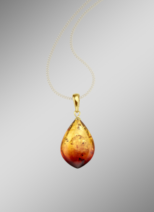 Hangers - Kettinghanger met echte barnsteen, in Farbe