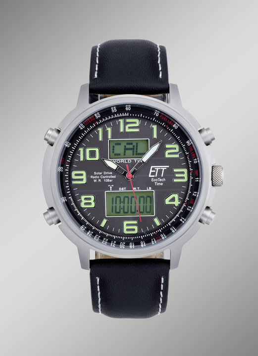Radiografische-/solarhorloges - ETT radio herenhorloge op zonne-energie, in Farbe
