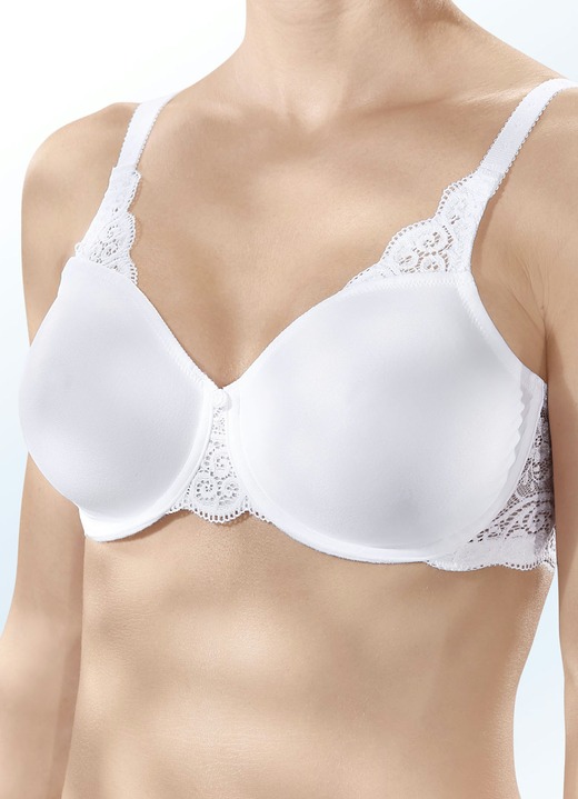 T-shirt-bh - Triumph Amourette Minimizer beugelbeha, in Größe 075 bis 095, in Cup F, in Farbe WIT Ansicht 1