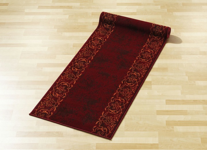 Tapijten - Loper op maat gemaakt, geschikt voor vloerverwarming, in Größe 103 (Loper, 70 cm breed) bis 109 (loper, 120 cm breed), in Farbe ROOD Ansicht 1