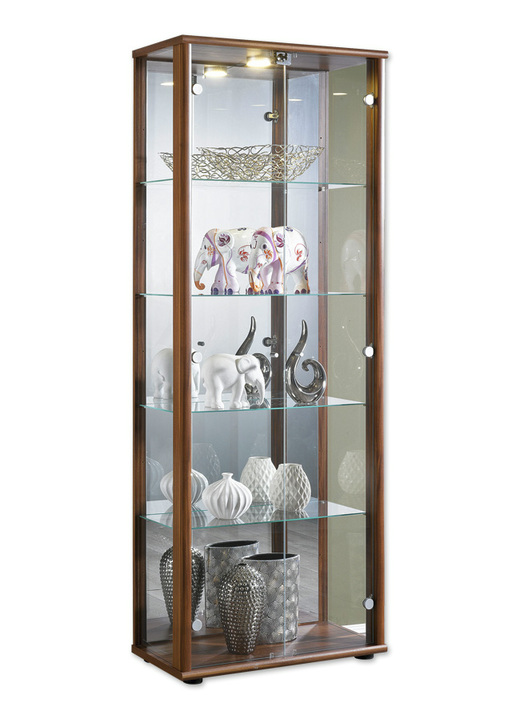 Meubels - Vitrine, 2 deuren, voorzien van LED verlichting, in Farbe NOTENBOOM Ansicht 1
