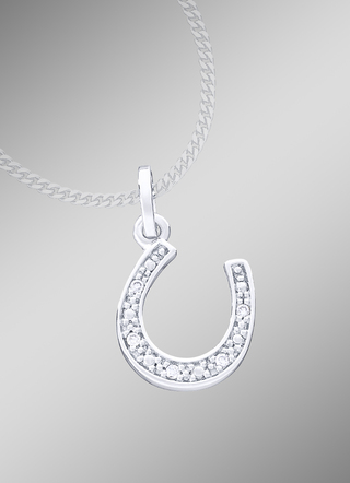 Hoefijzerhanger met 5 diamanten