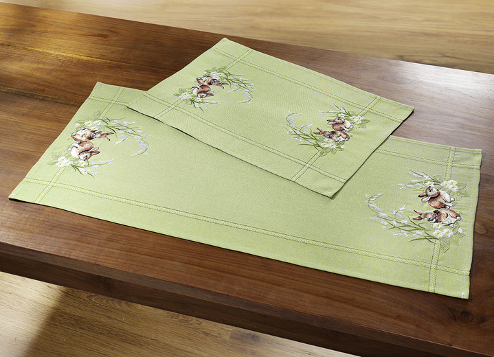 Woontextiel - Tafel- en kamerdecoratie, in Größe 101 (Kleedje, 35/50 cm) bis 404 (Kussensloop, 40/40 cm), in Farbe GROEN Ansicht 1