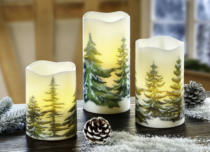 - Led-waskaarsen, set van 3, in Farbe WIT Ansicht 1
