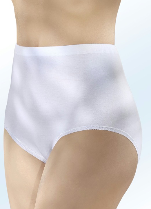 Slips - Vijf-pack slipjes met verwisselbare elastische tailleband, in Größe 038 bis 056, in Farbe WIT Ansicht 1