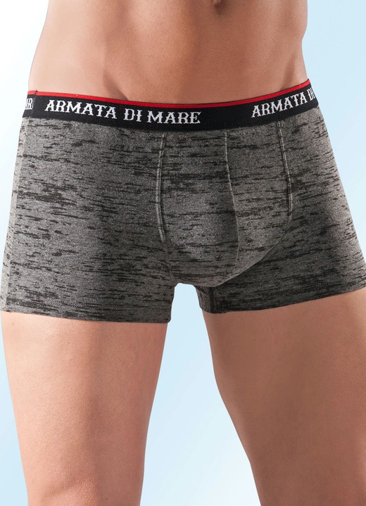 - Verpakking met vier boxershorts, met allover print, in Größe 004 bis 009, in Farbe 2X GRIJS GEMÊLEERD-ZWART, 2X ZWART-GRIJS