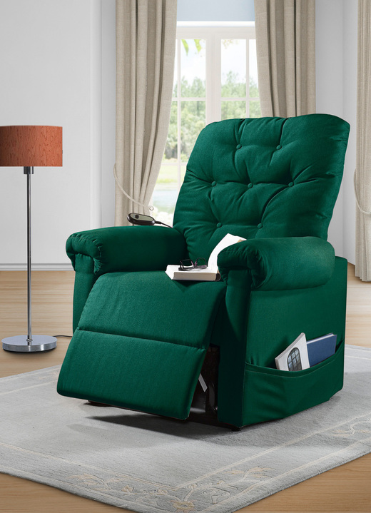 TV fauteuil / relaxfauteuil - Tv-fauteuil met motor en opstahulp, in Farbe DONKERGROEN Ansicht 1