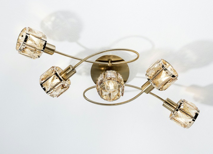 Lampen  & lampjes - LED plafondlamp van metaal, in Farbe GOUD, in Ausführung 5 lampen