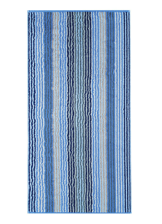 - Badstof serie “Stripes” van “Cawö”, in Größe 200 (1 handdoek 50/100 cm) bis 204 (1 handdoek, 70/140 cm), in Farbe SAFFIER Ansicht 1