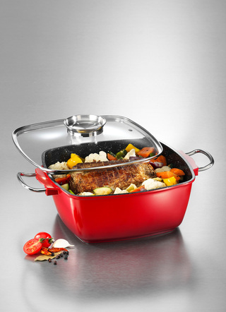 Extra hoge braadpan van gegoten aluminium van King met antiaanbaklaag