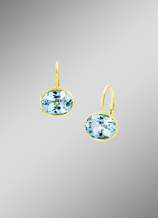 Oorbellen - Oorbellen met blauwe topaas, in Farbe