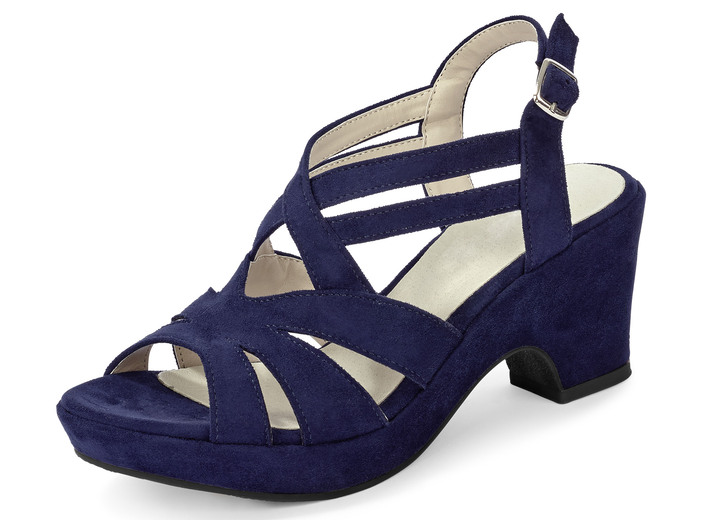 Sandalettes & slippers - Andrea Conti sandaal met sleehak, in Größe 035 bis 041, in Farbe MARINE Ansicht 1