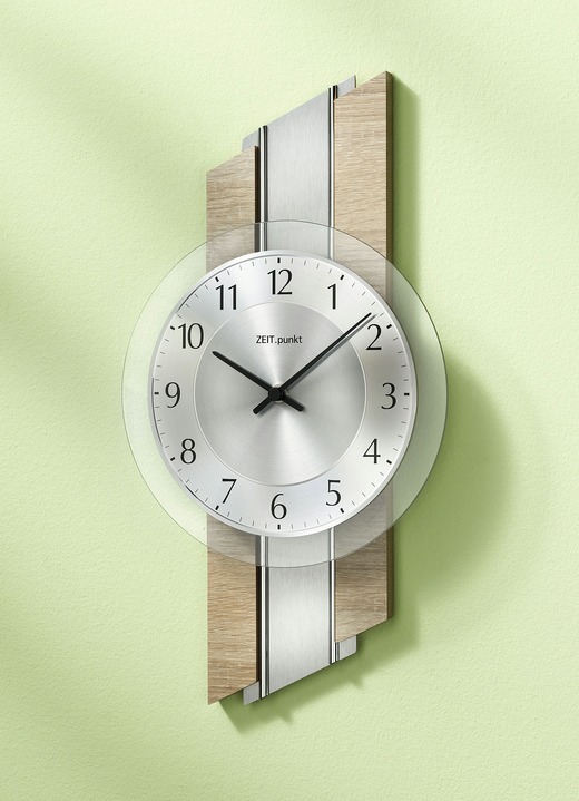 - Wandklok met chroomkleurige applicaties, in Farbe SONOMA