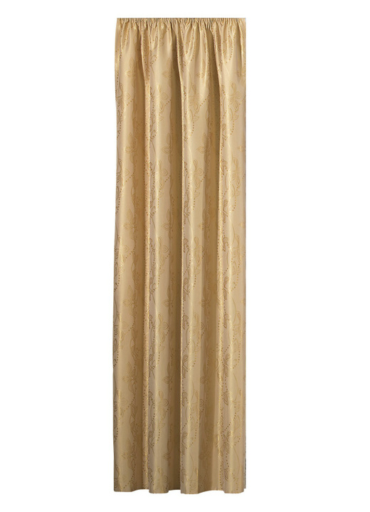 Klassiek - Overgordijn met bladpatroon, in Größe 358 (H 145 x B 140 cm) bis 456 (H 245 x B 140 cm), in Farbe GOUD Ansicht 1