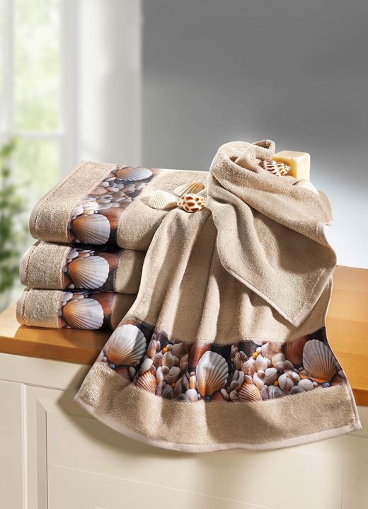 Handdoeken - badstofserie van 100% katoen, in Größe 200 (1 handdoek, 50 x 100 cm) bis 205 (5-delige voordeelset), in Farbe BEIGE