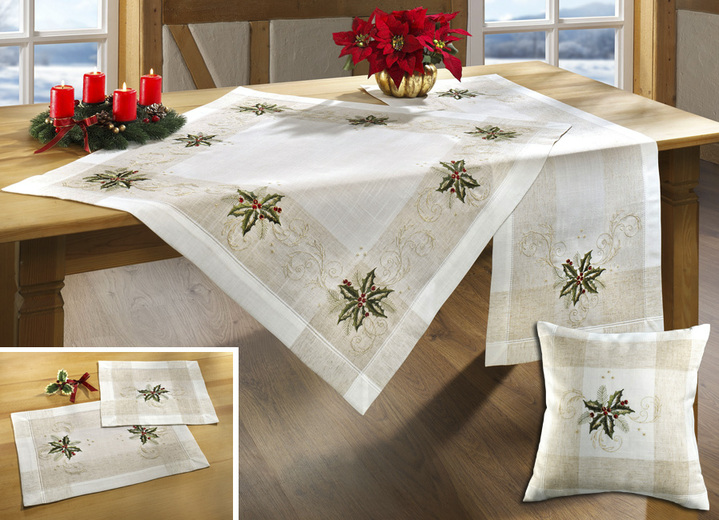 Woontextiel - Kerstkamer- en tafelaccessoires met een subtiel design, in Größe 101 (Loper, 35/50 cm) bis 404 (Kussensloop, 40/40 cm), in Farbe
