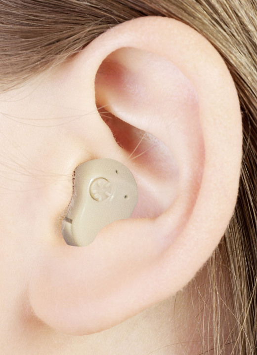 Praktische hulpmiddelen - Sound Genie mini hoorversterker: klein, handig, overal te gebruiken, in Farbe BEIGE, in Ausführung Mini-hartversterker enkel Ansicht 1