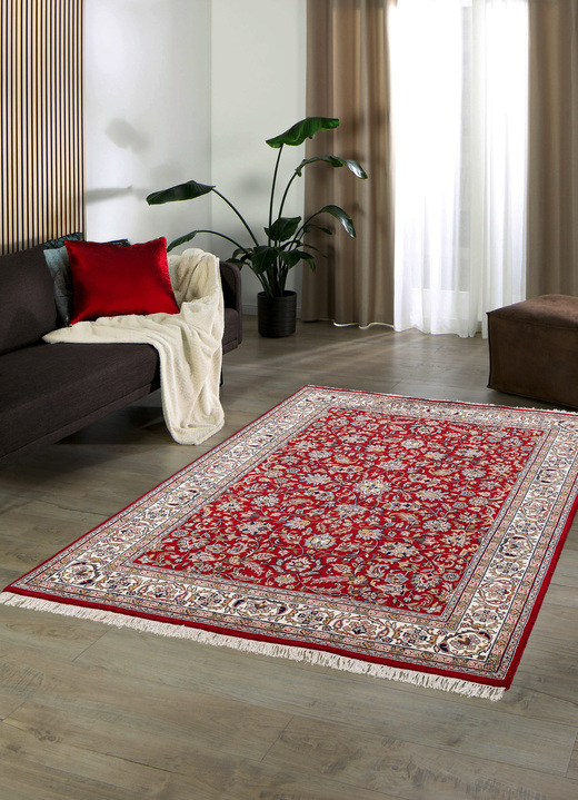 Tapijten - Handgeknoopte tapijten en karpetten van 100% scheerwol, in Größe 101 (Brug, 40 x 60 cm) bis 292 (tapijt, 250 x 350 cm), in Farbe ROOD Ansicht 1
